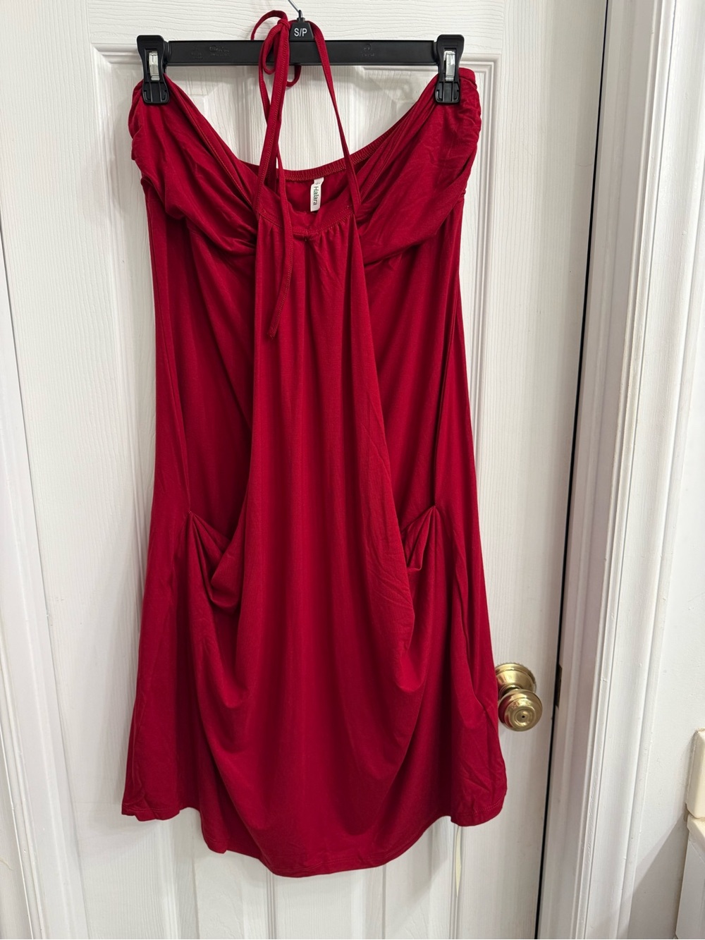 Halter Tie Back Mini Resort Dress with Pockets